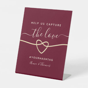 Signe De Table Aidez-nous à Capturer Le Mariage Rouge de l'Amour