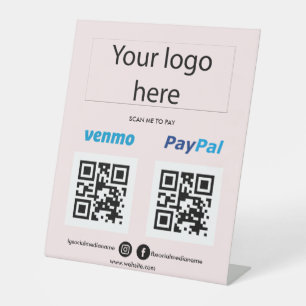Signe De Table Ajouter l'analyse du logo pour payer Venmo PayPal