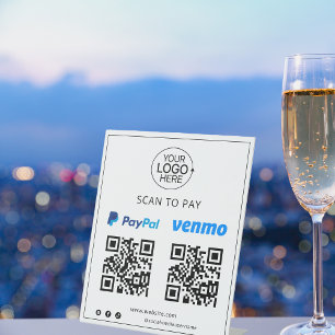 Signe De Table Ajouter le logo PayPal Venmo paiement mobile sans 