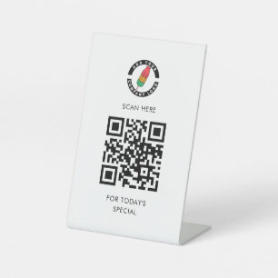 Signe De Table Ajouter Logo et QR Code Special Menu Business
