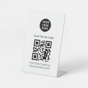 Signe De Table Ajouter un logo d'entreprise et un code QR simple