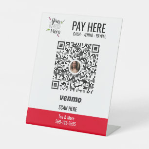 Signe De Table Ajouter un logo personnalisé   Utiliser Venmo Pay 