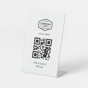 Signe De Table Ajouter votre code QR et votre logo professionnel
