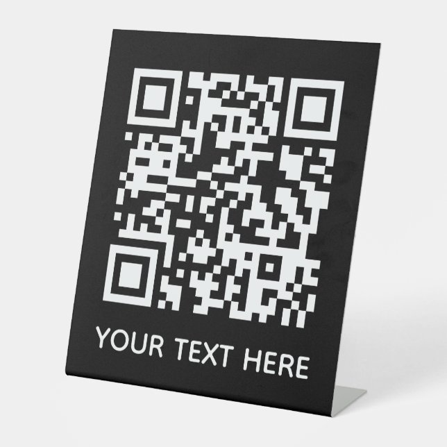 Signe De Table Ajouter votre propre code QR Code texte Scan menu  (Recto)