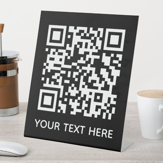 Signe De Table Ajouter votre propre code QR texte Scan menu link  (In SItu)
