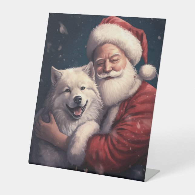 Signe De Table Akita avec Noël du Père Noël (Recto)