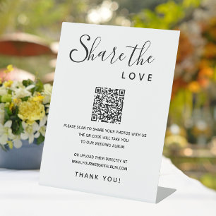 Signe De Table Album numérique mariage QR Code Partager Love Phot