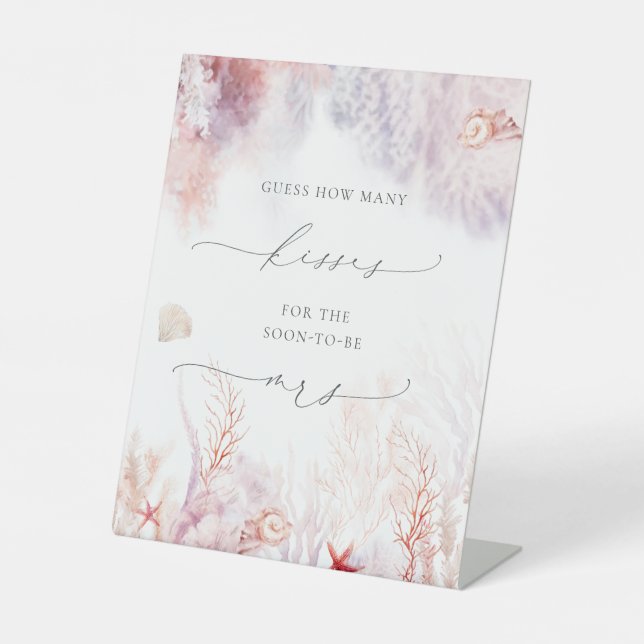 Signe De Table Algues sous-marines | Coquillage Combien de baiser (Recto)