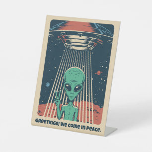 Signe De Table Alien UFO de texte personnalisé