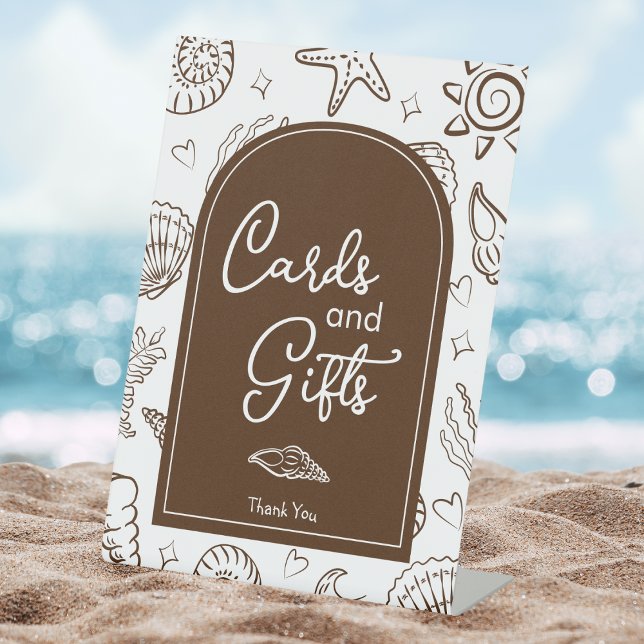 Signe De Table All I Sea is Love Brown Seashells Cards and Gifts  (Créateur téléchargé)