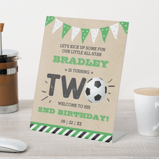 Signe De Table All-star Soccer Ball 2e anniversaire Bienvenue (In SItu)