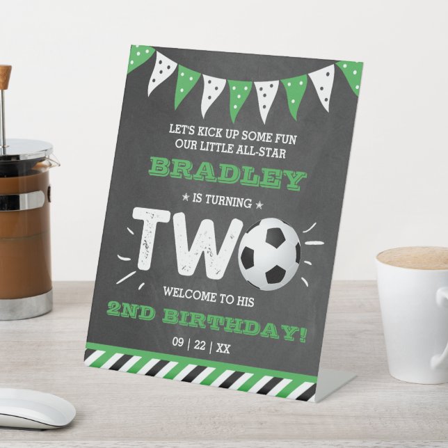 Signe De Table All-star Soccer Ball 2e anniversaire Bienvenue (In SItu)