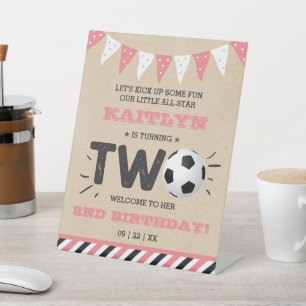 Signe De Table All-star Soccer Ball 2e anniversaire Bienvenue