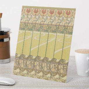 Signe De Table Alphonse Mucha Coquelicots Papier Peint Floral Art