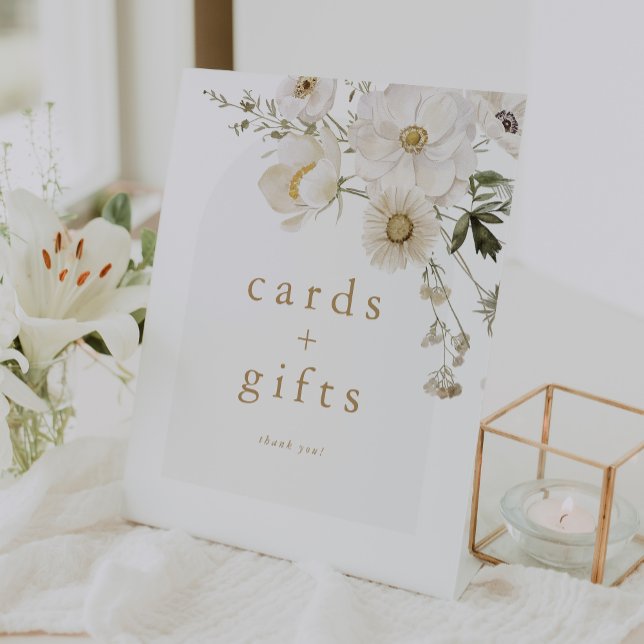 Signe De Table ALYSSA Floral Boho Flower Baby showers Cartes cade (ALYSSA Floral Boho Flower Baby Shower Cards Gifts Pedestal Sign)