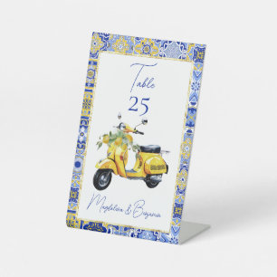 Signe De Table Amalfi Italien Carrelage bleu Scooter Lemons Maria