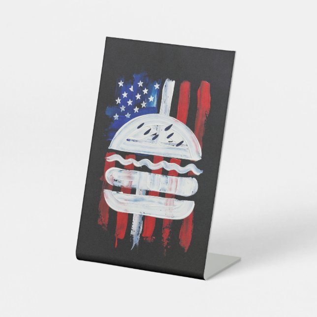 Signe De Table America Burger (Peinture noire n°1) (Recto)