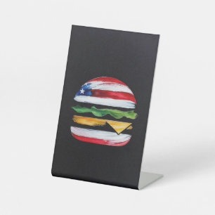 Signe De Table America Burger (Peinture noire n° 2)