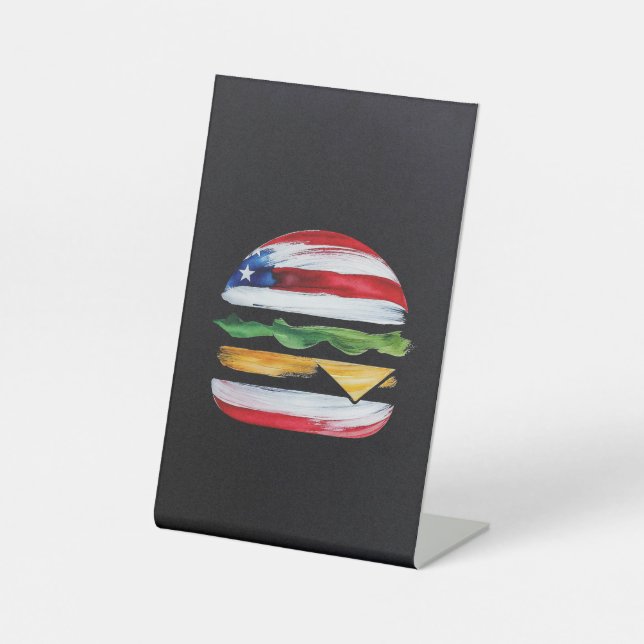 Signe De Table America Burger (Peinture noire n° 2) (Recto)