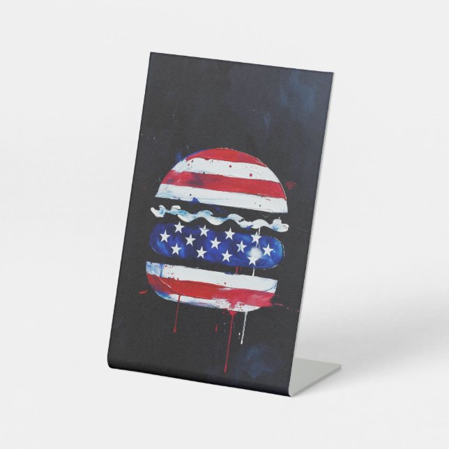 Signe De Table America Burger (Peinture noire n° 3) (Recto)