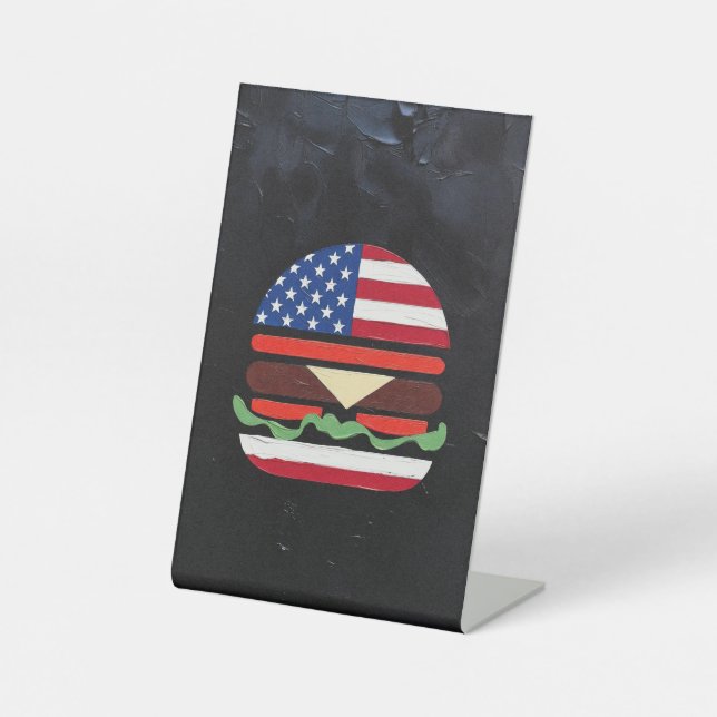 Signe De Table America Burger (Peinture noire n° 4) (Recto)