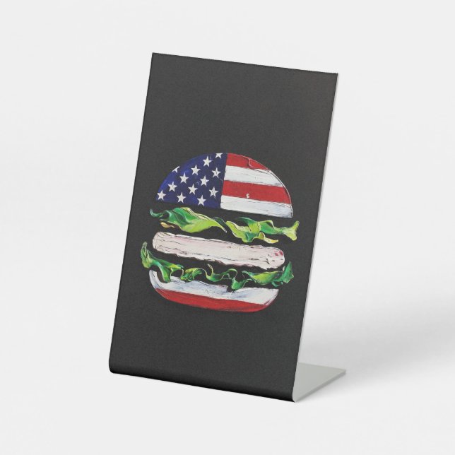 Signe De Table America Burger (Peinture noire n° 5) (Recto)