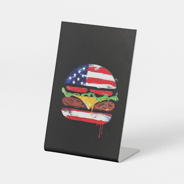 Signe De Table America Burger (Peinture noire n° 6) (Recto)