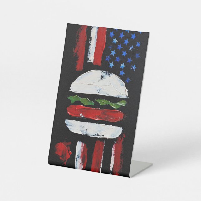 Signe De Table America Burger (Peinture noire n° 7) (Recto)