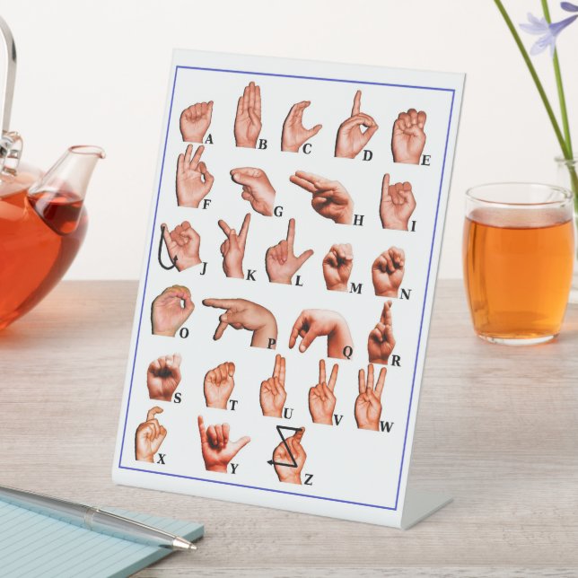Signe De Table American Language Alphabet Board, Learn ASL (In SItu)