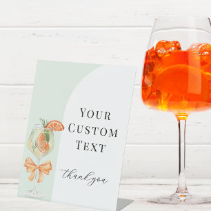 Signe De Table Amour au Premier Spritz Texte Personnalisé Récepti