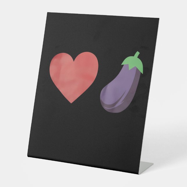 Signe De Table Amour Eggplant Funny Gay Pride LGBTQ (Recto)
