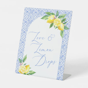 Signe De Table Amour & Lemon Drops Carrelage Bleu Italien Positan