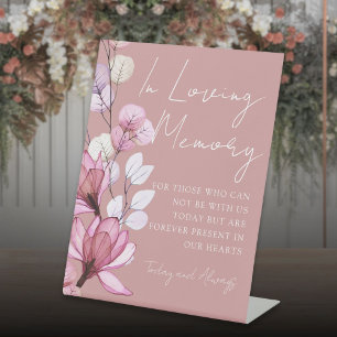 Signe De Table Amour Mémoire mémorial Floral Dusty Rose Mariage