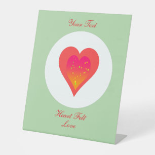 Signe De Table Amour Sincère Triple Forme de Cœur Vert Clair 