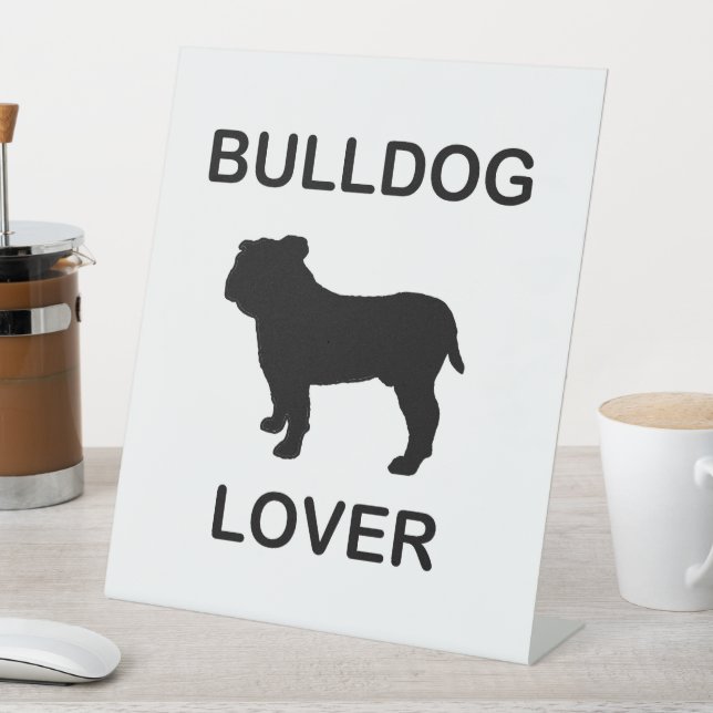 Signe De Table amoureux de bulldog (In SItu)
