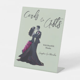 Signe De Table Amoureux gothiques romantiques Élégant Mariage Tab