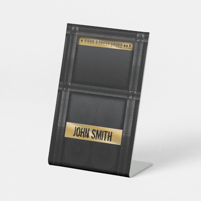 Signe De Table Ampoule de guitare avec nom personnalisé (Recto)