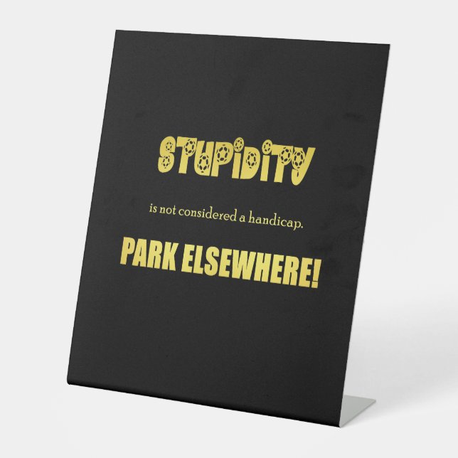 Signe De Table Amusant Handicap Parking Plaisanterie (Recto)