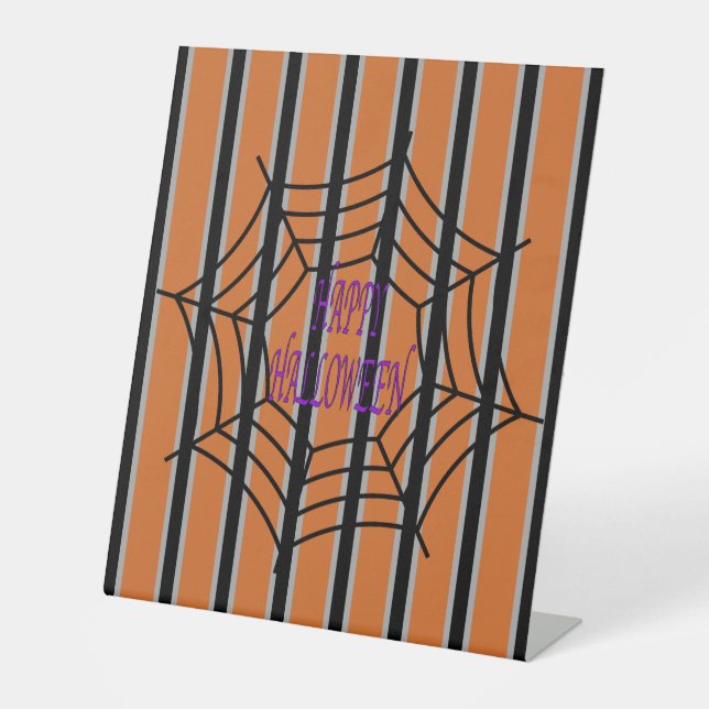 Signe De Table Amusement et fantaisie Halloween Spider Webs (Recto)