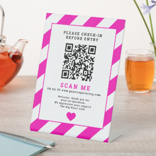 Signe De Table Analyse du code QR Enregistrement de la vidéo d'af