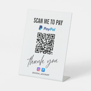 SIGNE DE TABLE ANALYSE DU CODE QR PAYPAL POUR PAYER DU MERCI