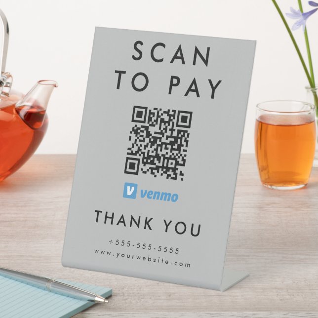 Signe De Table Analyse professionnelle pour payer Venmo QR Code g (In SItu)