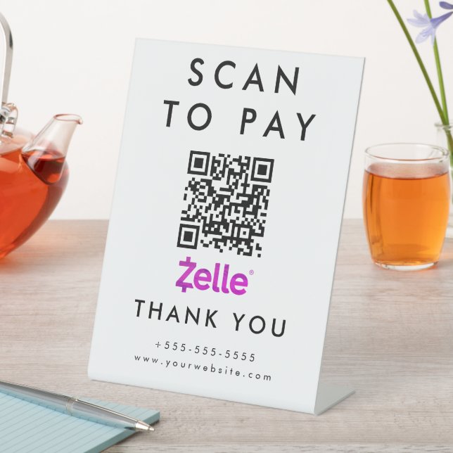 Signe De Table Analyse professionnelle pour payer Zelle QR Code b (In SItu)
