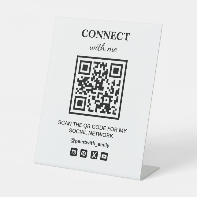 Signe De Table Analyser Le Code QR Pour Mon Réseau Wifi Social (Recto)