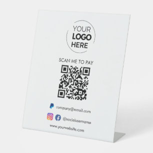 Signe De Table Analyser le code QR pour payer Logo d'entreprise