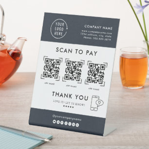 Signe De Table Analyser le code QR pour payer Logo professionne