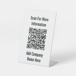 Signe De Table Analyser le code QR pour plus d'informations Noir
