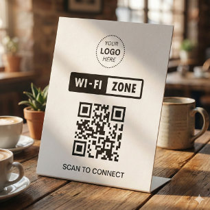 Signe De Table Analyser le logo professionnel QR Code Wifi pour s