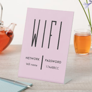 Signe De Table Analyser pour connecter le réseau Wifi Code QR Mot