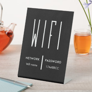 Signe De Table Analyser pour connecter le réseau Wifi Code QR Mot